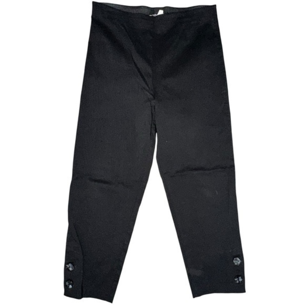 Equestrian Women’s Size M Navy Blue Rayon Stretch Button Hem Trousers Pants